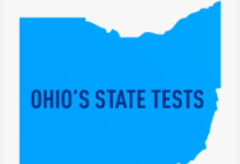 Graphic of the State of Ohio with Ohio's State Tests written in the middle.