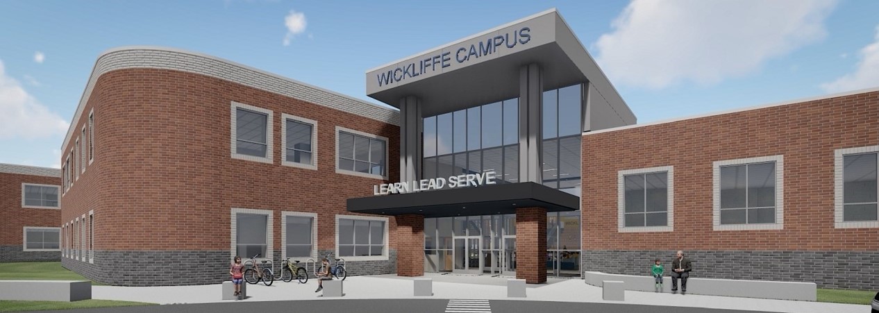 Rendering of New School front entrance